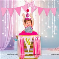 High Chair Decor for Girls Half Birthday