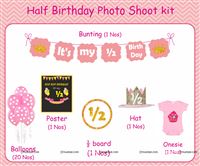 Pink Half Birthday Romper kits for a baby girl