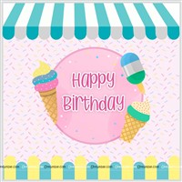 Backdrop - Ice Cream Theme Birthday Party