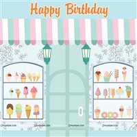 Backdrop - Ice Cream Theme Birthday Party