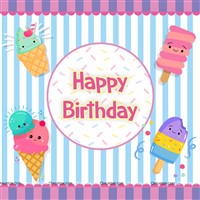 Backdrop - Ice Cream Theme Birthday Party