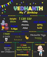 Chalkboard posters - Krishna Theme Birthday party supplies & decor