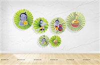 Krishna Party Paper Fan decorations