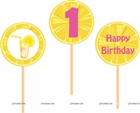 Lemonade Cup Cake Toppers