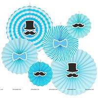 Little Man paper fan decorations