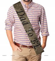 Gold glitter Dad To be Sash