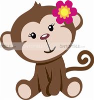 Little Monkey Girl Cutout