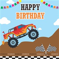 Monster Car Theme Backdrop 4 feet x 4 feet, Pack of 1