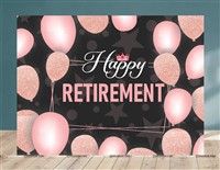 Happy Retirement Backdrop Rose Gold