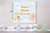 Blue Teddy Naming Ceremony Backdrop