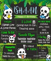 Chalkboard posters - Panda Theme Birthday Supplies