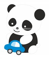 Panda with toy poster