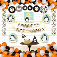 Paper Fan Decor Kits - Pingu - Penguin Theme Birthday Party