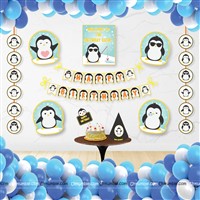 Penguin Blue and White Theme Party Hats Kit