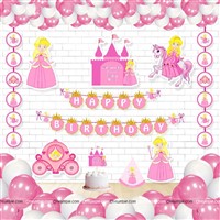 Princess super saver birthday decoration kit (pack of 58 pcs)
