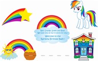 Rainbow  Theme Paper Fan Party Kit
