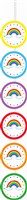 Rainbow  Theme Paper Fan Party Kit