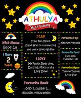 Chalkboard posters - Rainbow theme colorful birthday party decoration