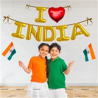 I Love India Foil Balloon Set 