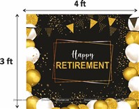 Black and Gold Retirement Balloon Arch Kit 
