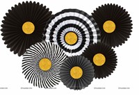 Retirement Black and Gold Kit with Paper Fans