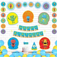 Robot Theme paper fan kit