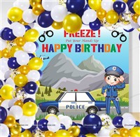 Backdrop Kits - Police Theme Birthday Party