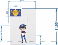 Police Theme Return Stickered Bags