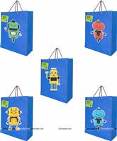 Robot Theme Stickered Gift Bags (Pack of 6)