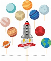 Space Cup cake toppers