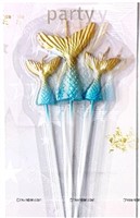 Mermaid Tail Candle Green & Gold