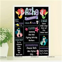 Mermaid Theme Chalk Board 