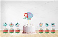 Mermaid Theme Cup Cake topper 
