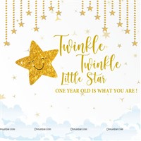 Twinkle Star Theme White Backdrop