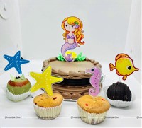 Underwater Theme Acrylic Cake Topper Set