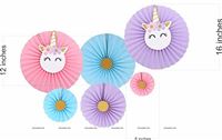 Unicorn paper fan decorations