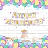 Unicorn  Theme Bunting , Topper and Balloons 
