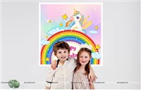 Unicorn Cloud Rainbow Backdrop 