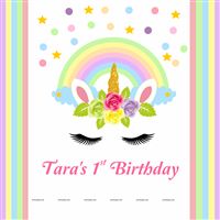 Pastel Unicorn Birthday Backdrop