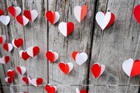 Red and White Heart Dangler