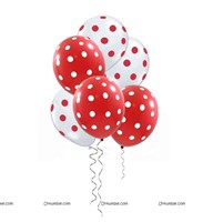 Red and White Polka Balloons (Pack of 50)