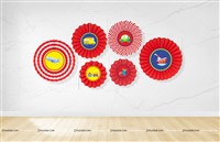 Vehicles Paper fans (set of 6)