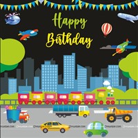 Transport Vehicles Theme Backdrop 