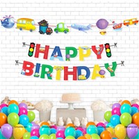 Vehicle Theme  Letter and Shape Bunting Kit ( Pack of 42 Pcs)