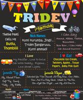 Chalkboard posters - Vehicles theme birthday party supplies