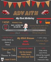 Chalkboard posters - Vintage Car Theme Party Supplies