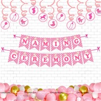 Baby Girl Naming Ceremony Swirls Kit (Pack of 51 pcs)