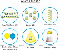 Wheels on the bus Super saver birthday decoration kit (Pack of 58 pieces)